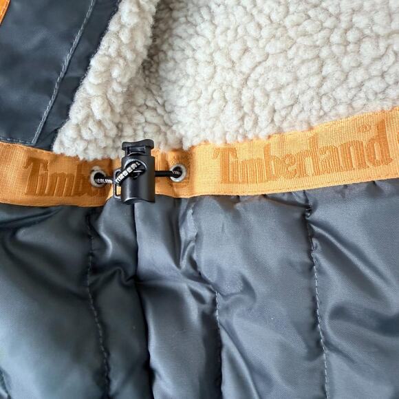 Timberland Jacket Men Black Hooded Insulated Warm Parka Coat Faux Fur Size Med - Picture 11 of 16